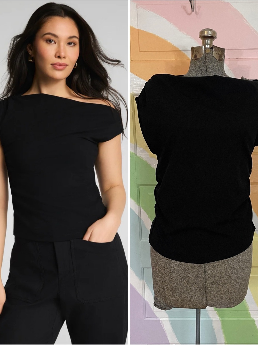 Spanx Ribbed Knit Ruched Off The Shoulder Top Sz M 💛🎀